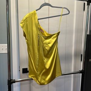 One shoulder silk blouse